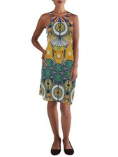 KAS NEW YORK Womens Navy Lined Closure Sleeveless Knee Length Shift Dress XS