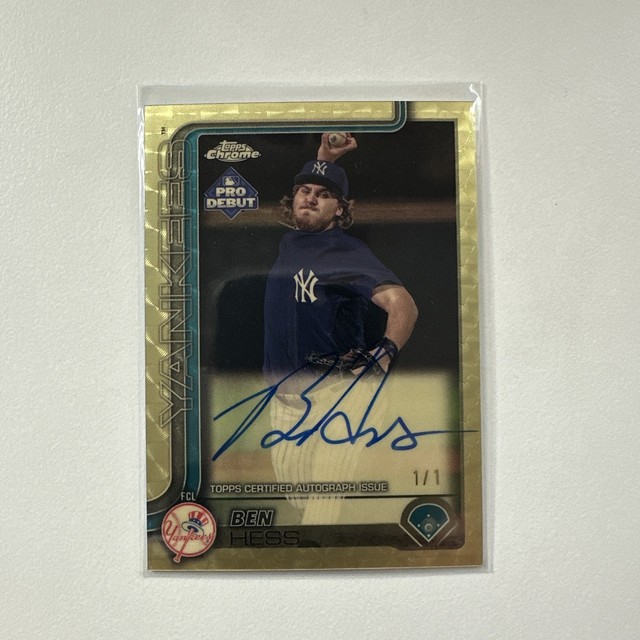 2025 Topps Pro Debut Ben Hess 1/1 Super-Fractor Autograph Yankees One of a kind