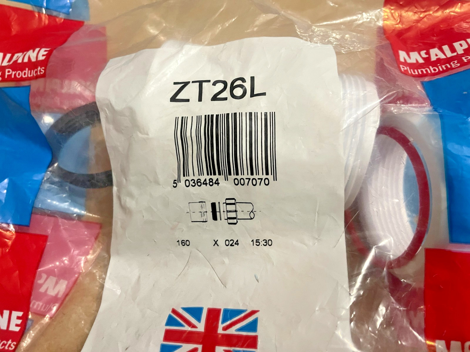 MCALPINE ZT26L COMPRESSION STRAIGHT REDUCER WHITE 50MM X 40MM