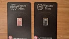 Wessex Mint 2 x 1g .999 Solid Silver Bars - Maple Leaf - gift collecting bullion