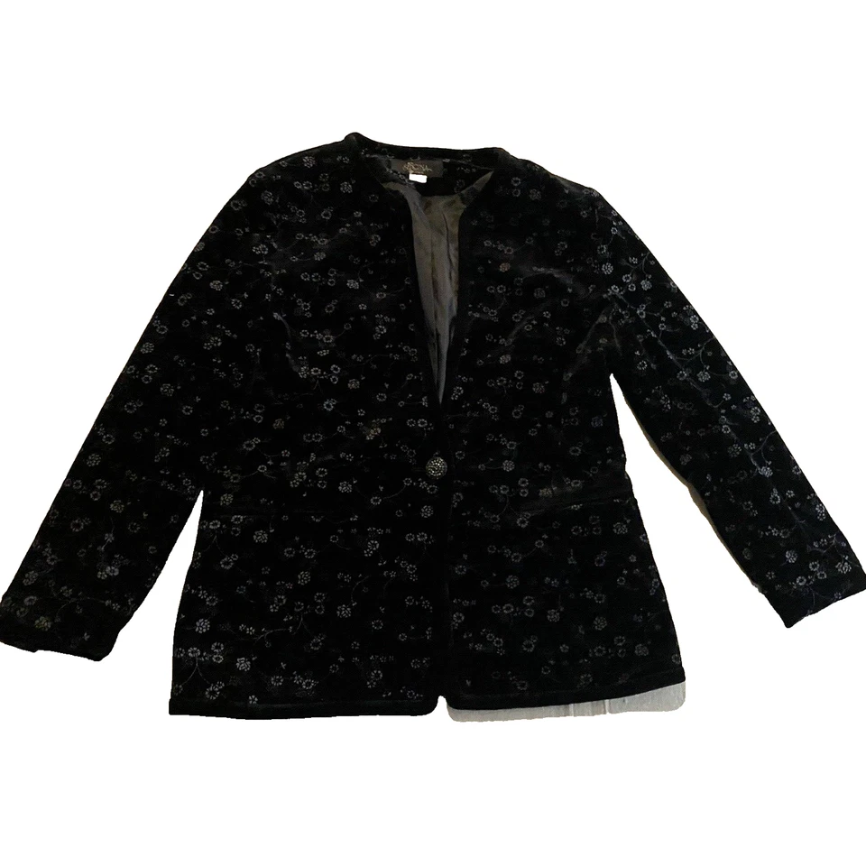 Викторианский женщин темно бархата куртка M/L черный официальный прихоти спортивное пальто - Изображение 3 из 4