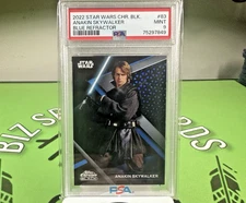 2022 Topps Star Wars Chrome Black #83 Anakin Skywalker Blue 2/75 PSA 9