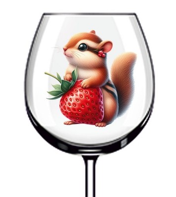12x Chipmunk Erdbeere Vinyl Aufkleber Abziehbild Becher Weinglas Flasche Van Auto