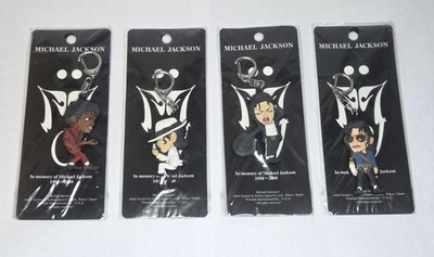 NEW MICHAEL JACKSON SET OF 4 KEYRINGS - SMOOTH CRIMINAL, BILLIE JEAN, THRILLER