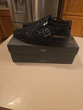 Men's Stacy Adams Crocodile Print Sabella Blue  Sandals Size 11M 