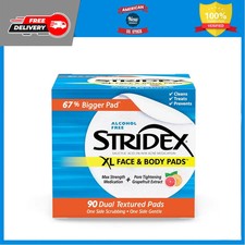 Stridex XL Face Body Pads, Exfoliating Salicylic Acid Acne Treatment, 90 Ct
