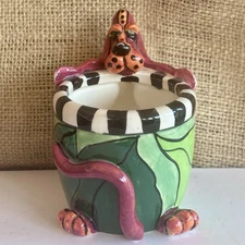 Lynda Corneille SWAK Hound Dog Ceramic Candle Holder Mini Planter Vase 4" Tall