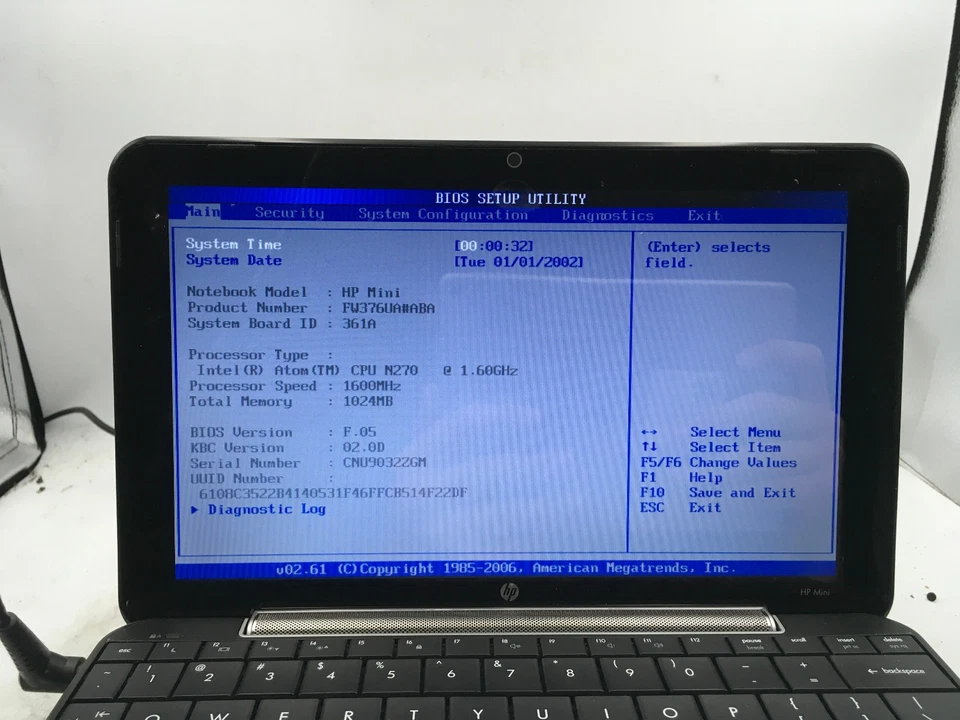 HP MINI 10" - LOT OF 3 - BOOTS TO BIOS - INTEL ATMON N270 - 1GB RAM - READ - BB - Image 2 of 4