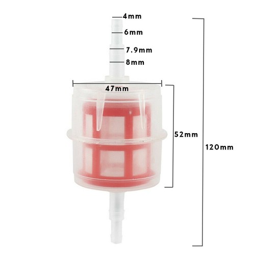 Fuel Filter 2pcs 6/8mm Car For lawnmowers Motorcycle Pipe Plastic Replacement - Picture 10 of 11