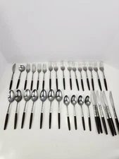 Vintage Interpur INR2 Stainless St. Flatware 32 pieces, MCM, Japan