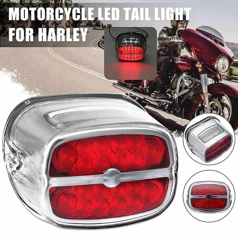 Luz trasera de freno LED cromada para Harley Touring Road King Electra Glide Foto 2 de 4