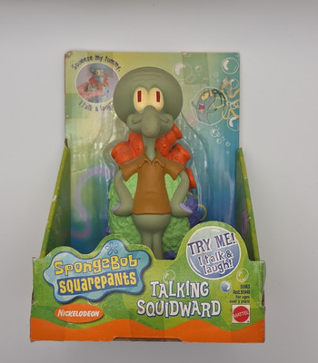 RARE MATTEL SPONGEBOB SQUAREPANTS TALKING SQUIDWARD TOY 2000 (T114)