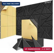 18 Pack Acoustic Panels with Self-Adhesive, 12"X 12"X 0.4"Sound Proof Foam Panel