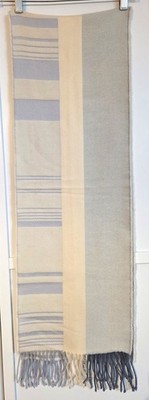 Johnstons of Elgin 100% extrafine merino wool fringed scarf; made in Scotland