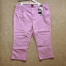 Lee High Rise Capris Women's Size 20 Light Purple Lavender Denim Jeans 40x21