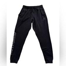 Gymshark Power Wordmark Joggers XS Black Cotton Athleisure Gym Sporty