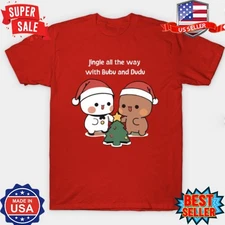 Bubu Dudu : Jingle All the Way with Bubu and Dudu Christmas T-Shirt, S-3XL
