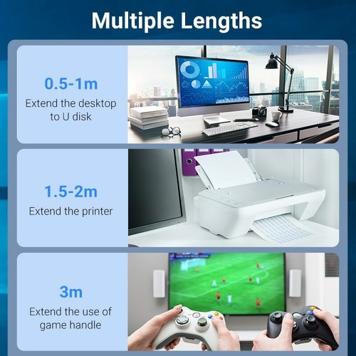 USB 3.0 Extension Cable Premium 5Gbps FAST Data Transfer Lead Male to Female - Picture 12 of 14