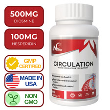 Blood Circulation Booster Diosmin Vein with Hesperidin 100 Natural , 60 Caps