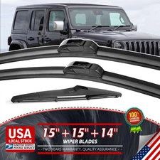 15"15"14''All season Wiper Blades Set Replace For 2000 - 2022 Jeep Wrangler