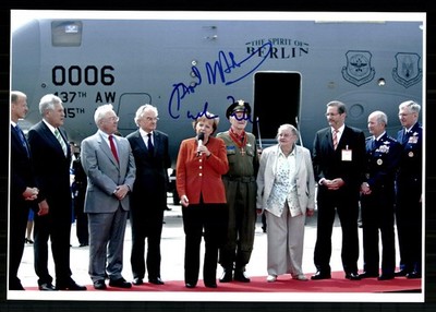 Gail Halvorsen and Angelika Merkel Large Photo Original Signed + G 52871