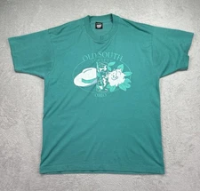 VTG Screen Stars Best Graphic Tee Mens XL Green Old South Society Ohio *FLAWS*