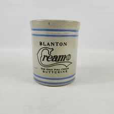 Vtg Stoneware Crock Blanto Cream Butterine