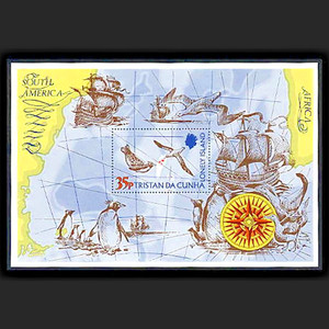 Tristan da Cunha 1974 #195 MNH Map/Penguins/Sea Gull/Ship