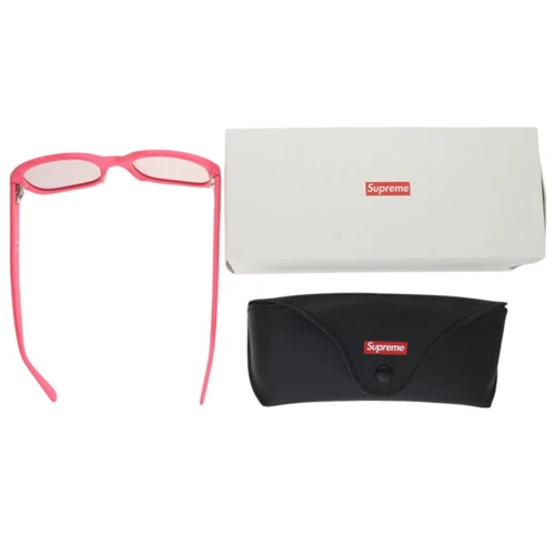 Lunettes de soleil SUPREME 21SS Vega rose 13,5 cm 3,9 cm avec étui boîte lunettes unisexe authentique