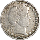 1907-P Barber Half Dollar