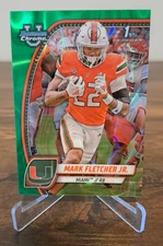 MARK FLETCHER JR 1st RC 2024 BOWMAN UNIVERSITY CHROME GREEN Lava /99 MIAMI 