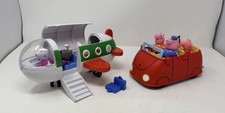 Peppa Pig Plane / Car Sounds Lot With 8 Figures 2 Suitcases, Grandpa
