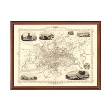 Old Map of Glasgow 1851 - Vintage Scotland Art Wall Decor Pr
