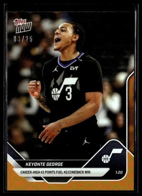 2025-26 Topps Now NBA 135 Keyonte George Utah Jazz Career High 43 Orange 03/25