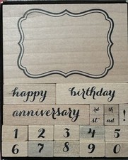 Stampabilities Rubber Stamp Special Occasion Set Happy Birthday Anniversary