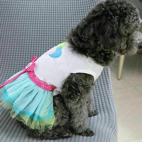 Pet Puppy Small Dog Clothes Cat Lace Tutu Skirt Princess Dress Dog Vest Shirt + - Picture 18 of 31
