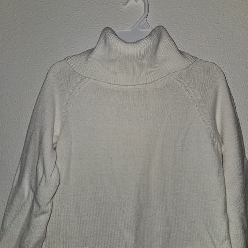 Gap Kids Off-White Knit Dress Turtleneck Red Hearts Trim Girls XL 12 Valentine - Picture 3 of 13