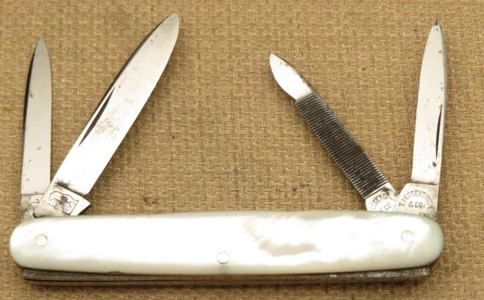 Vintage T HESSENBRUCH & CO Four-Blade Senator Penknife Pearl Handles Light Use - Image 3 of 4