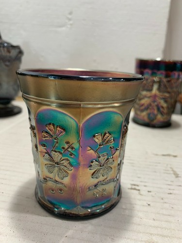 Northwood Carnival Glass Handled Mug Singing Birds - Picture 2 of 6