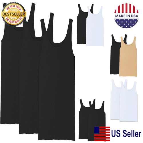 New Womens Seamless Long Tank Top 