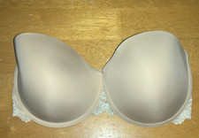 New WACOAL 854191 Embrace Lace Strapless Underwire Push Up Bra 34DD Nude NWOT