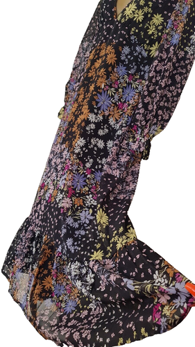 NEW MATERNITY DRESS SIZE 8 3/4 SLEEVE BLACK FLORAL SUMMER WEDDING OPEN BACK - Picture 10 of 12
