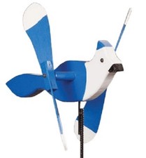 BLUE JAY WIND SPINNER Amish Handmade Whirlybird Weather Resistant Whirligig USA