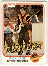 1981-82 O-Pee-Chee Rick Lanz Rookie #338 Vancouver Canucks