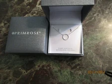 PRIMROSE Cubic Zirconia Circle Pendant & Stud Earring Set Sterling Silver