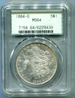1884-O MORGAN SILVER DOLLAR PCGS MS64 OLD GREEN HOLDER OGH 4-PINS GEN 2.1 SCARCE