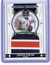 2023 National Treasures JUSTIN FIELDS Framed Fabric Patch /25 - Chicago Bears