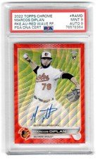 2022 Topps Chrome Marcos Diplan Red Wave Refractor Auto 2/5 Psa 9 Mint RC Rookie