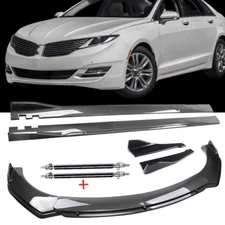 For Lincoln MKZ Carbon Fiber Front Bumper Lip Spoiler Splitter Side Skirt