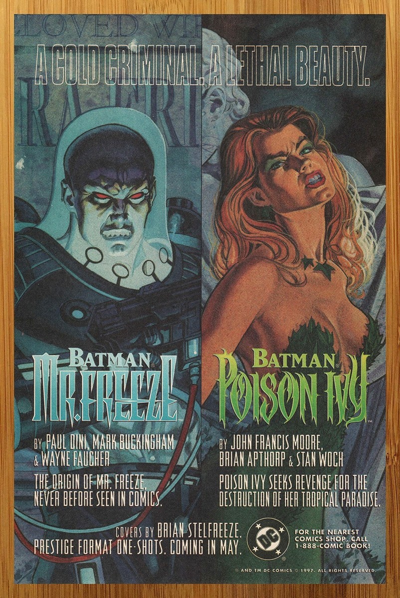 1997 DC Comics Batman Mr. Freeze/Poison Ivy Print Ad/Poster Brian